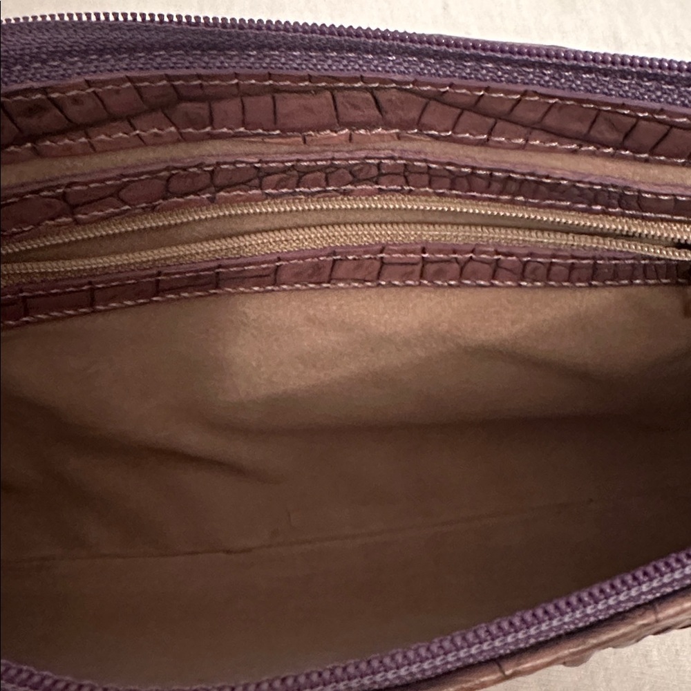 Vintage Brahmin Y2K Croc Embossed Leather Handbag Shoulder Mini Bag w/ Dust Bag - Picture 11 of 16